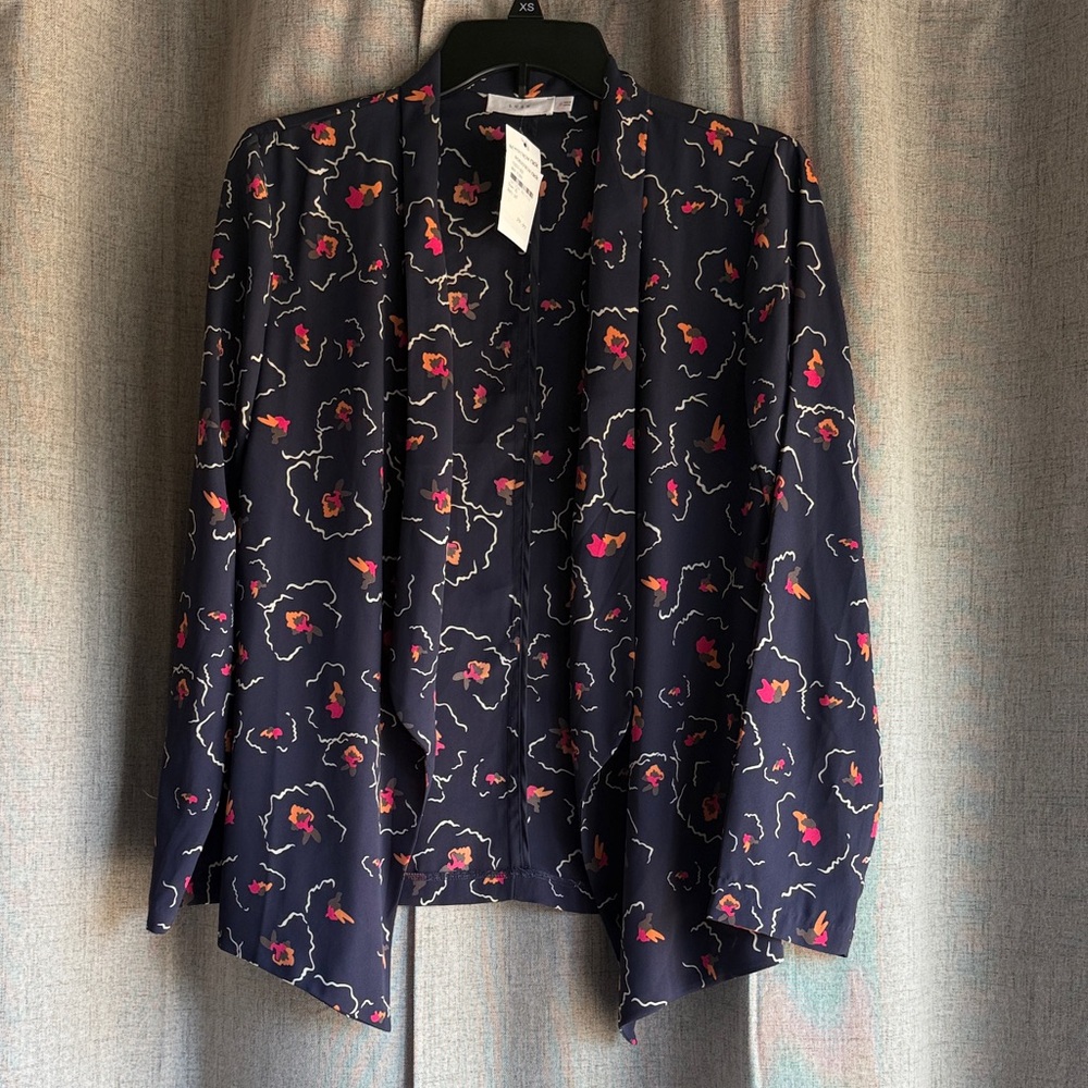 Lush Brand Floral Patterned Open Front Blazer SZ XS